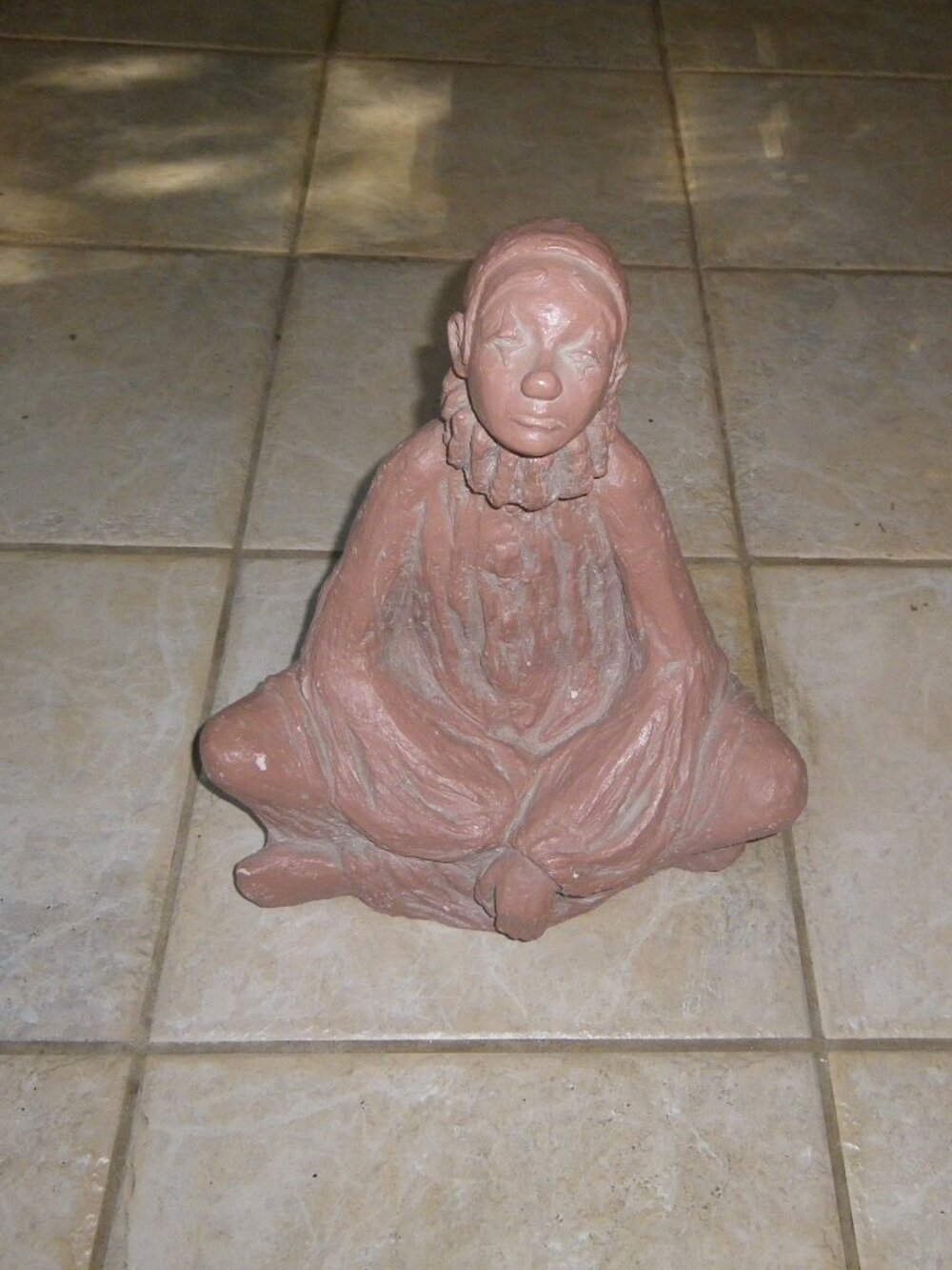Sitting Melancholy Pierrot Clown Sculpture Peggy Mach Alva Museum Replicas NY